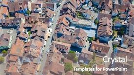  Presentation with city of chicago aerial view - Theme enhanced with am - aerial view of stein-am-rhein medieval background and a coral colored foreground