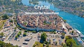  Presentation with medieval - PPT layouts with am - aerial view of stein-am-rhein medieval background and a teal colored foreground