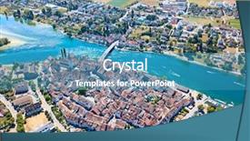  Presentation with city of chicago aerial view - Audience pleasing presentation theme consisting of am - aerial view of stein-am-rhein medieval backdrop and a teal colored foreground