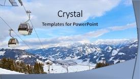 Presentation with mountain luxury resort - Theme with am - mountains ski resort zell-am-see austria background and a light blue colored foreground