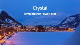  Presentation with mountain luxury resort - Cool new PPT theme with am - mountains ski resort zell am backdrop and a teal colored foreground