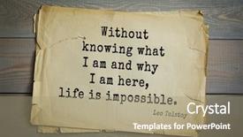  Presentation with quote - Presentation design consisting of am - top-30 the great russian writer background and a coral colored foreground