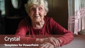  Presentation with elderly woman in nursing - Theme having am 90 - emotions of elderly woman sitting background and a tawny brown colored foreground