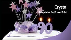  Presentation with cake - Presentation theme with am 90 - fancy cake with number 90 background and a black colored foreground