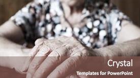  Presentation with elderly home - Presentation theme consisting of am 90 - old woman elderly female background and a violet colored foreground