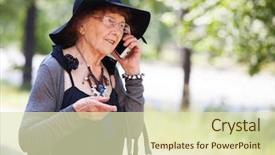  Presentation with old - PPT layouts enhanced with am 90 - stylish 90 years old woman background and a soft green colored foreground