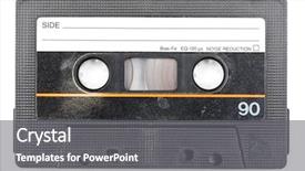  Presentation with cassette - PPT layouts featuring am 90 - vintage 90 minutes black compact background and a gray colored foreground