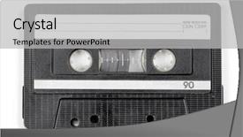  Presentation with cassette - Presentation theme featuring am 90 - vintage 90 minutes black compact background and a light gray colored foreground