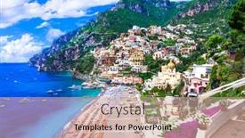  Presentation with coast - Slide set featuring amalfi-coast-of-italy-beautiful background and a  colored foreground
