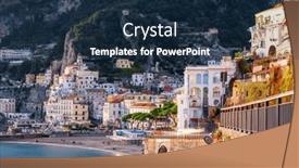  Presentation with coastal - Theme with amalfi-italy-coastal-town-skyline background and a  colored foreground