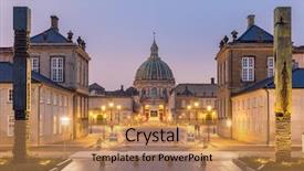  Presentation with royal blue - Presentation design featuring amalienborg royal danidh family resident background and a coral colored foreground