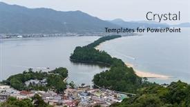  Presentation with kyoto - Colorful presentation enhanced with amanohashidate-in-kyoto backdrop and a light blue colored foreground