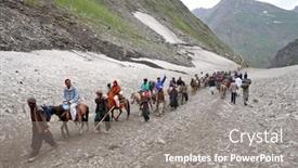  Presentation with pilgrimage - Presentation theme featuring amarnath-jammu-and-kashmir-india background and a gray colored foreground