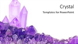  Presentation with crystals - PPT layouts consisting of amat - macro photo of lilac amethyst background and a white colored foreground