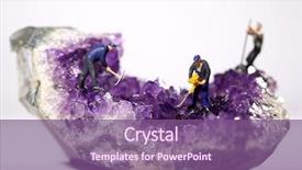  Presentation with minerals - Presentation theme consisting of amat - miniature people working background and a violet colored foreground