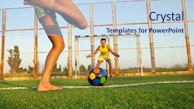  Presentation with penalty - Audience pleasing theme consisting of amateur football in summer time backdrop and a sky blue colored foreground