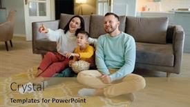  Presentation with parents - Theme with amazed-parents-and-curious-kid background and a  colored foreground