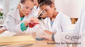  Presentation with substance - Slide deck featuring amazed-schoolgirls-in-protective-eyeglasses background and a lemonade colored foreground