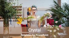  Presentation with designe for two wheelers safety - Beautiful theme featuring amazed shoked young woman florist backdrop and a  colored foreground