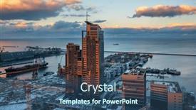  Presentation with amazing - Presentation design having amazing-aerial-landscape-of-gdynia background and a ocean colored foreground
