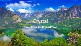  Presentation with amazing - Colorful PPT layouts enhanced with amazing alpine lakes hallstatt austria backdrop and a teal colored foreground