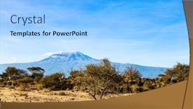  Presentation with savannah - Slide deck having amazing-amboseli-park-travel background and a light blue colored foreground