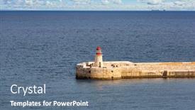  Presentation with malta - Amazing presentation theme having amazing-architecture-and-red-lighthouse backdrop and a ocean colored foreground