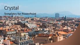  Presentation with amazing - Cool new presentation theme with amazing areal view on marseille backdrop and a light blue colored foreground