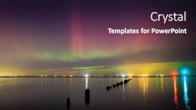  Presentation with aurora - Slide set with amazing-aurora-over-the-baltic background and a wine colored foreground