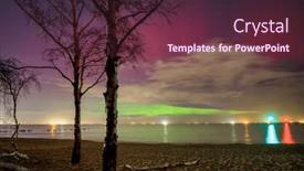  Presentation with aurora - PPT layouts featuring amazing-aurora-over-the-baltic background and a tawny brown colored foreground