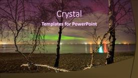  Presentation with aurora - Presentation theme with amazing-aurora-over-the-baltic background and a tawny brown colored foreground