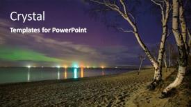  Presentation with aurora - Slides consisting of amazing-aurora-over-the-baltic background and a wine colored foreground