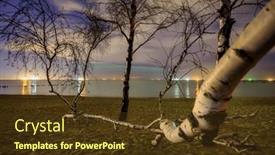  Presentation with aurora - Slide set having amazing-aurora-over-the-baltic background and a tawny brown colored foreground