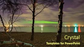 Presentation with aurora - Slide set featuring amazing-aurora-over-the-baltic background and a wine colored foreground