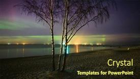  Presentation with aurora - Slides featuring amazing-aurora-over-the-baltic background and a wine colored foreground