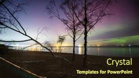  Presentation with aurora - Presentation consisting of amazing-aurora-over-the-baltic background and a wine colored foreground