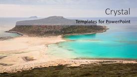  Presentation with amazing - Presentation theme with amazing-balos-beach-on-crete background and a light blue colored foreground