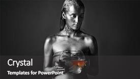  Presentation with amazing - PPT theme having amazing bodyart as pisces background and a dark gray colored foreground