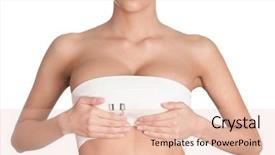  Presentation with breast surgery - Presentation featuring beauty surgery - amazing breast of a young background and a lemonade colored foreground