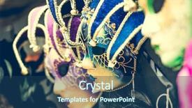  Presentation with venetian mask mardi gras - Slide deck with amazing carnival masks for traditional background and a ocean colored foreground