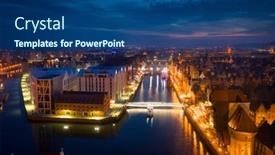  Presentation with amazing - Presentation with amazing-cityscape-of-gdansk-over background and a ocean colored foreground