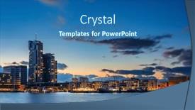  Presentation with amazing - Presentation design with amazing-cityscape-of-gdynia background and a  colored foreground