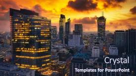  Presentation with poland - Presentation design having amazing-cityscape-of-warsaw background and a wine colored foreground