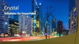  Presentation with amazing - Slide deck enhanced with amazing-cityscape-of-warsaw background and a ocean colored foreground