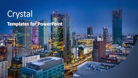  Presentation with persepolis is the capital - Beautiful PPT theme featuring amazing-cityscape-of-warszawa backdrop and a ocean colored foreground