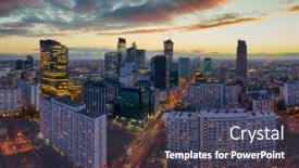  Presentation with poland - Cool new presentation theme with amazing-cityscape-of-warszawa backdrop and a dark gray colored foreground