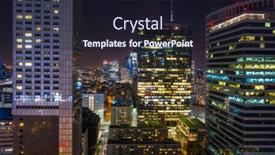  Presentation with city night - Presentation design enhanced with amazing-cityscape-of-warszawa background and a wine colored foreground