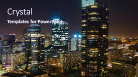  Presentation with night city - Amazing presentation theme having amazing-cityscape-of-warszawa backdrop and a wine colored foreground