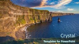  Presentation with ireland - Colorful PPT theme enhanced with amazing-cliffs-of-moher backdrop and a ocean colored foreground