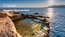  Presentation with malta - Audience pleasing presentation consisting of amazing-coastline-of-valletta-city backdrop and a teal colored foreground